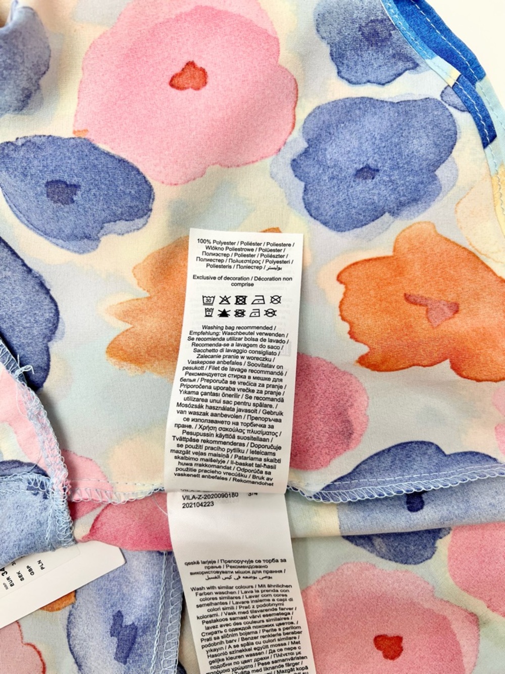 VILA Multicolor Floral Watercolor Slip Dress - Picture 8 of 8